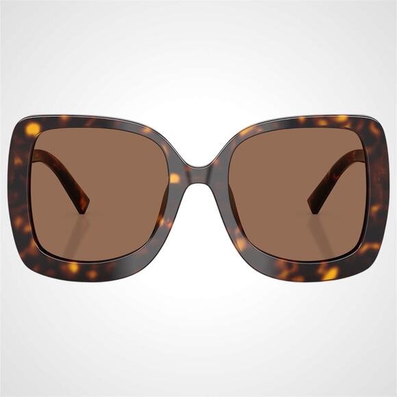 New Dolce & Gabbana Sunglasses Brown Havana Square Gold Metal DG Logo